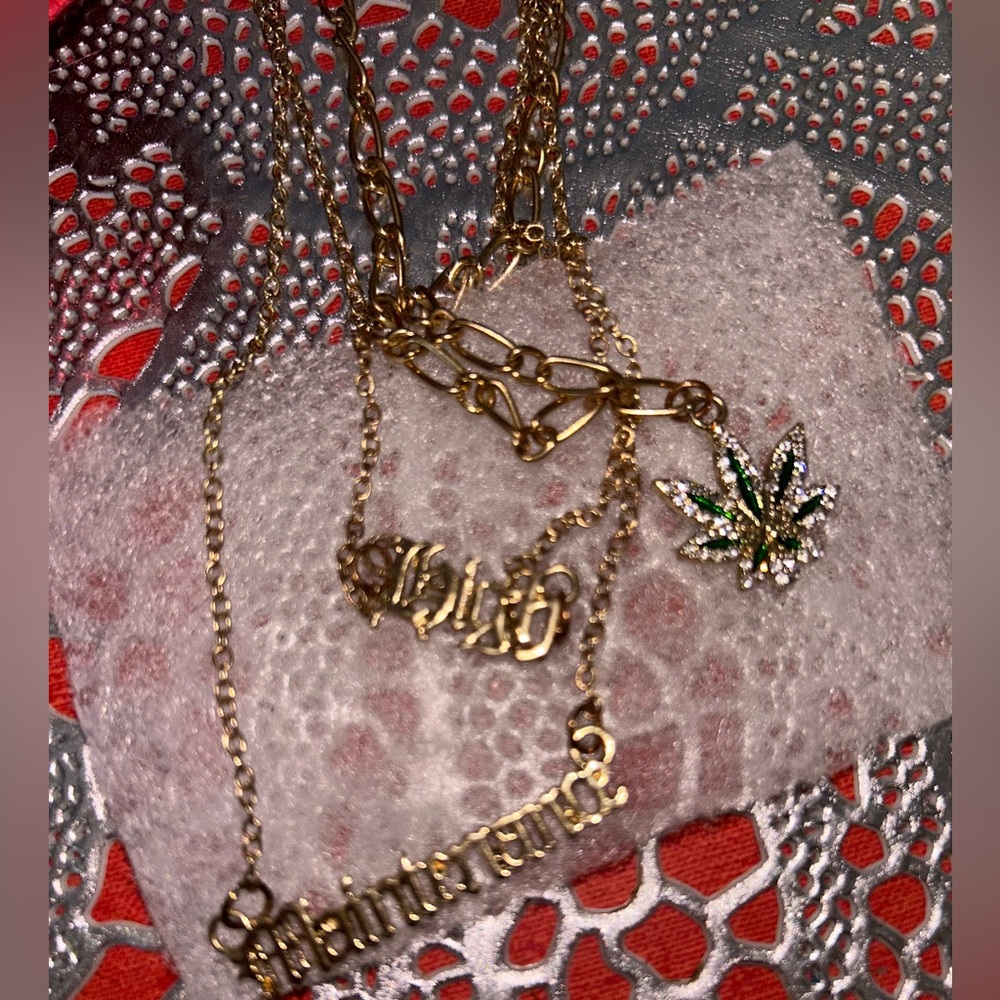 Gold-Tone Green & Clear Crystal Leaf Pendant Necklace - Women Jewelry